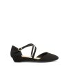 Pointed Toe Low Wedge Heeled Ankle Strap Flats Shoes for Women Dressy Comfortable, Casual Slip-on Dress Shoes for Business