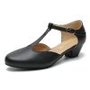 Women's T-Strap Low Chunky Heel Mary Jane Pumps Cut Out Wedding Dress Shoes