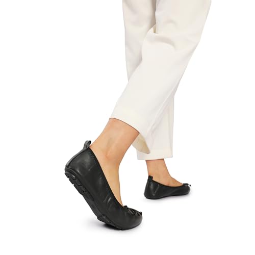 Women's Flats, Foldable Ballet Flats for Women, Bowknot Round Toe Comfort Light Weight Slip-On Dress Shoes