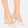 Women's Pointed Toe Block Heel Pumps Slingback Chunky Heel Slip On Work Party Dress Shoes