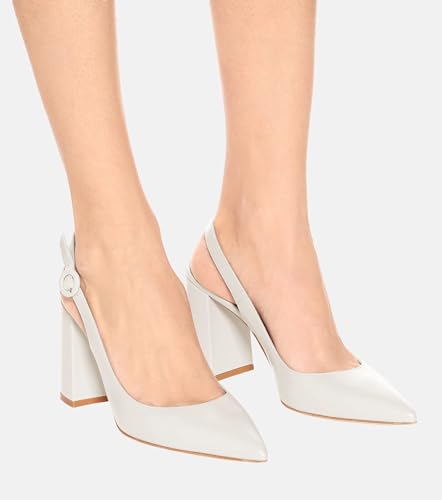 Women's Pointed Toe Block Heel Pumps Slingback Chunky Heel Slip On Work Party Dress Shoes
