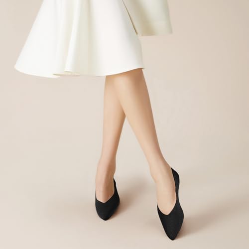Flats for Women Pointed Toe Knit Ballet Comfortable Dressy Washable Flat Shoes