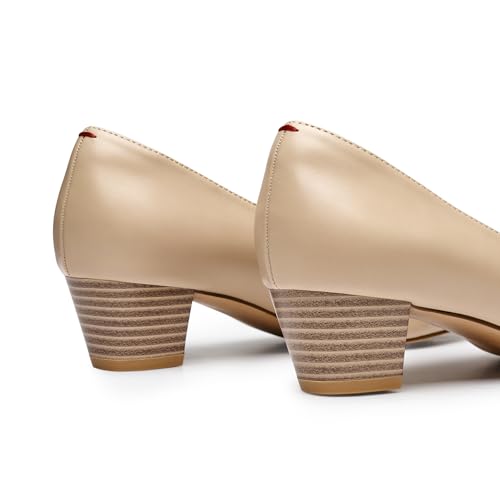 Low Black Nude Blue Red Heels for Women Closed Round Toe Chunky Block 1.8 Inch Women's Heels Pumps Comfortable Dressy Work
