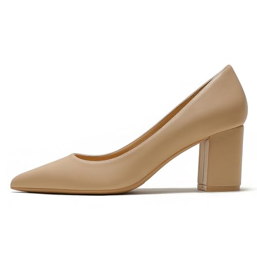 Pumps for Women Chunky Heels Comfortable Middle Block Heel Work Dress Pumps