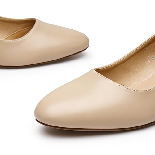 Low Black Nude Blue Red Heels for Women Closed Round Toe Chunky Block 1.8 Inch Women's Heels Pumps Comfortable Dressy Work
