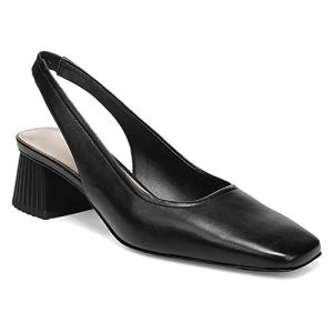 Women's Slingback Low Chunky Heels Pumps Closed Square Toe Block Heel Slip On Party Dress Work Shoes
