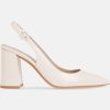 Women's Pointed Toe Block Heel Pumps Slingback Chunky Heel Slip On Work Party Dress Shoes