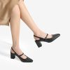 Women's Closed Toe Chunky High Heels Mary Jane Block Square Toe Slingback Strappy Dress Work Pumps Shoes
