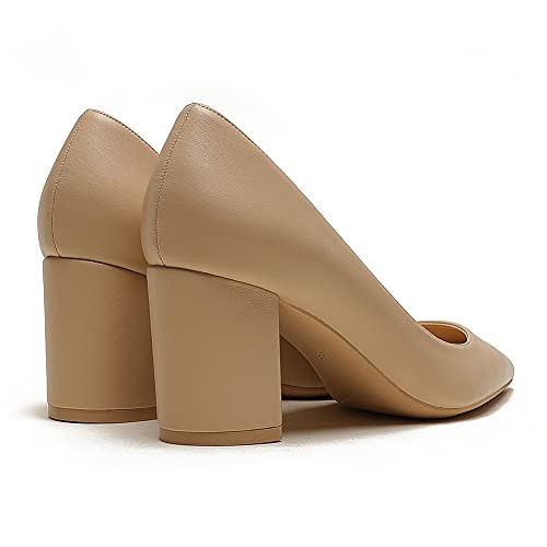 Pumps for Women Chunky Heels Comfortable Middle Block Heel Work Dress Pumps