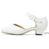Women's Low Block Heels Ankle Buckle Strap Closed Toe Comfortable Chunky Heel Dress Work Pumps