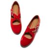 Women's Ballet Flats Comfortable Closed Round Toe Criss Cross Ankle Strap Dress Dance Flat Shoes