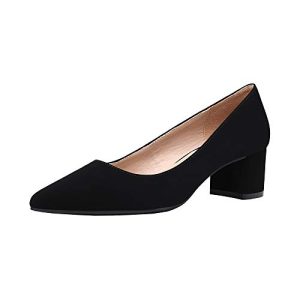 Women’s Chunky Low Block Heels Closed Toe Dress Pumps Shoes
