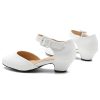 Women's Low Block Heels Ankle Buckle Strap Closed Toe Comfortable Chunky Heel Dress Work Pumps