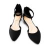 Women Flat Shoes with Ankle Strap, Low Wedge Heel Flats for Women, Comfortable Pointed Toe Dress Shoes for Work Business Wedding