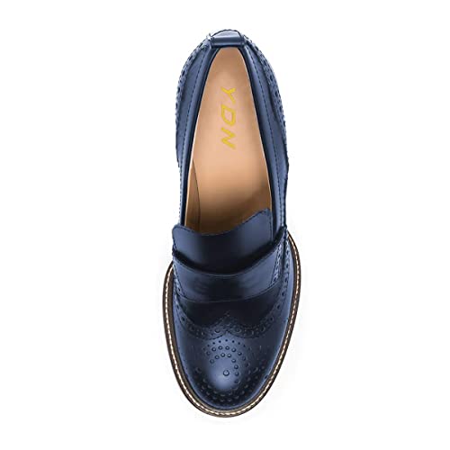 Women Chunky High Heels Round Toe Oxford Loafer Size Color Material Customize Available Shoe Size 4-15 US