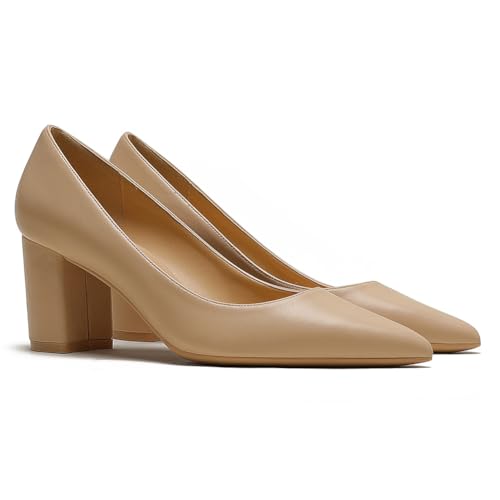 Pumps for Women Chunky Heels Comfortable Middle Block Heel Work Dress Pumps