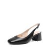 Women's Low Chunky Heels Slingback Square Toe Block Dress Shoes Closed Toe Comfortable Wedding Work Pumps