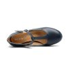 Women's T Strap Mary Jane Chunky Heel Low Block Pumps Round Toe Dress Office Work Shoes