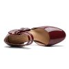Women's Bow Closed Round Toe Ankle Strap Pumps D'Orsay Low Block Chunky Heels Elegant Wedding Bridal Party Dress Shoes