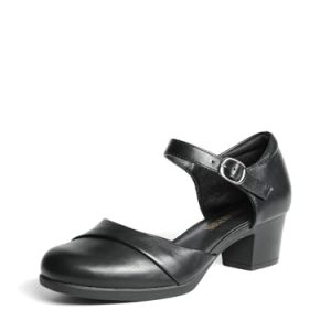 Women's Dress Shoes Mary Janes Comfortable Low Block Heels Pumps Round Closed Toe Chunky Ankle Strap Shoes for Work Flight