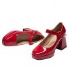Women's Platform Chunky Heels Square Toe Block Heel Mary Janes Pumps Shoes