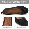 Womens Flats Shoes Dressy: Round Toe Bowknot Suede Foldable Comfortable Casual Slip On Ballet Loafers
