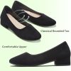 AISFAES Women Pumps Low Chunky Rounded Toe Heels Healed Dress Pumps Elegant Wedges Working Shoes
