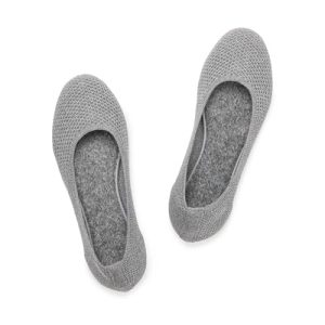 Women’s Ballet Flat Shoes Knit Dress Shoes Round Toe Slip On Ballerina Flats for Woman Low Wedge Comfort Soft