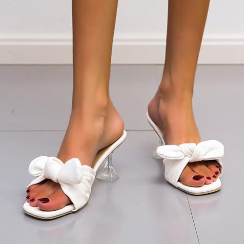 Chunky Heels For Women Square Open Toe Low Block Heeled Sandals Comfortable Slip On Dressy Shoes Summer Evening Party Wedding