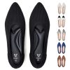 Knit Ballet Flats for Women, Pointed Toe Foldable Slip On Flats Shoes - Lightweight Breathable Dressy Flats for Work, Travel,