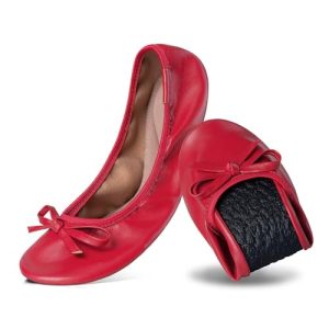 Women's Flats, Portable Foldable Casual Flats for Women, Bowknot Round Toe Comfort Light Weight Slip-On Dress Shoes