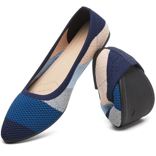Women’s Ballet Flat Flats Shoes Comfortable Mesh Pointed Toe Slip On Dress Shoes