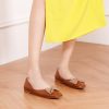Women's Flats | Square Toe Shoes for Women | Leather Flat Shoes for Women | Slip On Ballet Flats | Bowknot Dressy Flat for Work