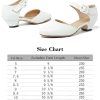 Women's Low Block Heels Ankle Buckle Strap Closed Toe Comfortable Chunky Heel Dress Work Pumps