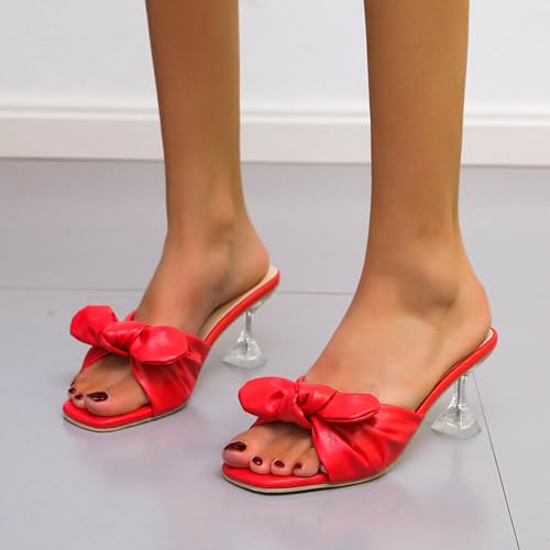 Chunky Heels For Women Square Open Toe Low Block Heeled Sandals Comfortable Slip On Dressy Shoes Summer Evening Party Wedding