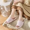 Women Mens Unisex Washable Cotton Open-Toe Home Slippers Indoor Shoes Casual Flax Soft Non-Slip Sole Shoes