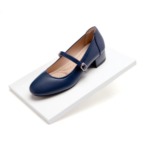 Mary Jane Shoes Low Heels Dress Pumps for Women With Adjustable Ankle Strap - 2 Inch Chunky Heel for Dressy Casual Occasions