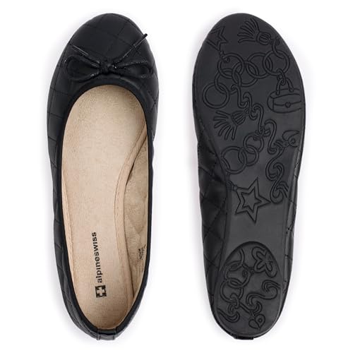 Women’s Aster Ballet Flats | Patent Leather Slip-On Shoes | Quilted Pillow Stitch | Rounded Toe | Everyday Comfortable Fashion