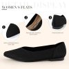 Flats for Women Pointed Toe Knit Ballet Comfortable Dressy Washable Flat Shoes