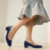 Women's Low Heel Pumps 1.2 Inch Square Toe Slip On Chunky Block Heel Comfortable Dress Shoes for Office Work Business Casual