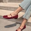 Women's Mary Jane Flats Closed Square Toe Ballet Flat Dressy Comfortable Slip on Shoes