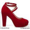 Fashion Vintage Womens Small Bowtie Platform Pumps Ladies Sexy High Heeled Shoes