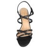 Women's Stellora Platform High Heels Block Chunky Strappy Sparkly Rhinestone Open Toe Ankle Strap Dress Pump Sandals Shoes for