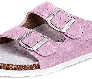 Women Men Slide Cork Sandal Flat Adjustable Strap Buckle Slip on Casual Open Toe Shoes Suede Summer