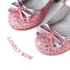 Girl's Dress Shoes Mary Jane Glitter 1.5 in Low Heel Wedding Party Princess Shoes for Toddler/Little/Big Kids