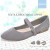 Mary Jane Flat Shoes Round Toe Ballet Flats for Women Dressy Fabric Business Flats Comfortable Classic Strap Flats for Office