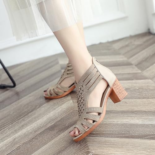 Platform Heels Chunky Block Heels For Women Strappy High Heels Open Toe Heels Pumps Shoes For Wedding Bridal Evening Party