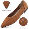Womens Ballet Flats Dress: Comfortable Pointed Toe Knit Flat for Women - Casual Slip On Walking Shoes