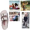 Women Men Slide Cork Sandal Flat Adjustable Strap Buckle Slip on Casual Open Toe Shoes Suede Summer