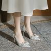 Women's Bow Closed Pointed Toe Pumps Slip on Office Work Dress Shoes Closed Pointy Toe Sexy Chunky High Heels
